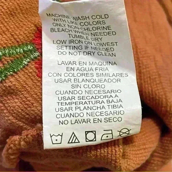 GB Gianni Bini Floral Embroidered Mini Skirt Womens sz Large orange brown fringe - Picture 9 of 9